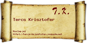 Tercs Krisztofer névjegykártya