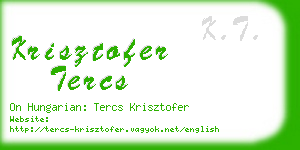 krisztofer tercs business card